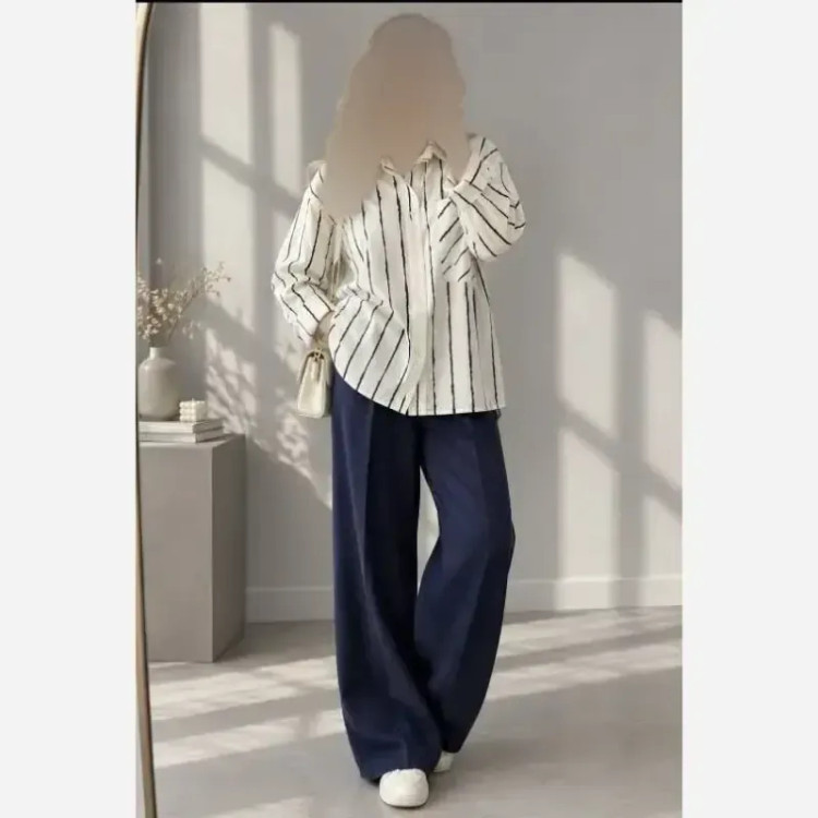 شومیز راه راه جنس بوگاتی قد 75